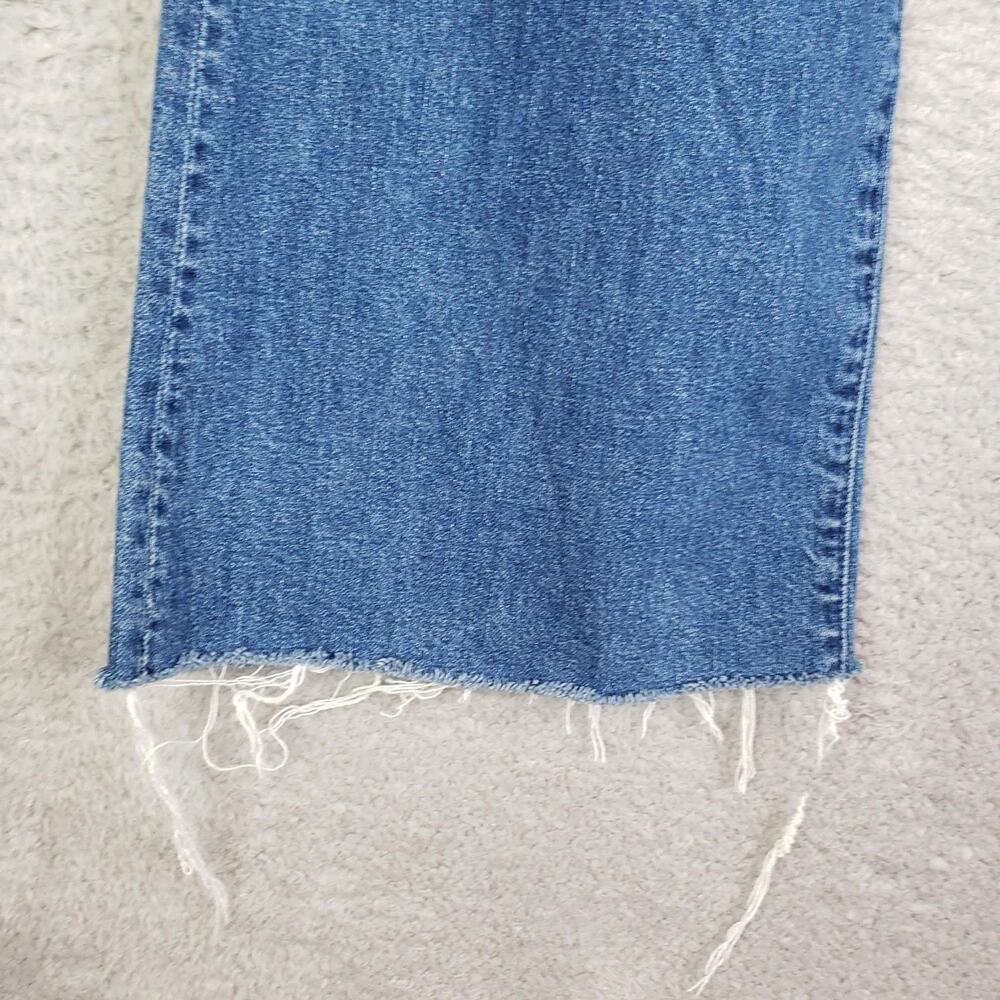 Mother Jeans The Hustler Roller Heel Fray 25/26 Perfect Blue Wide Leg High Rise - Picture 9 of 15